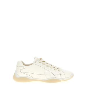 Prada White Lamb Leather Low Top Women's Sneakers